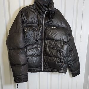 Alpha Industries Men's Black Puffer Jacket Coat Down Filled Size XXL **Flawed**